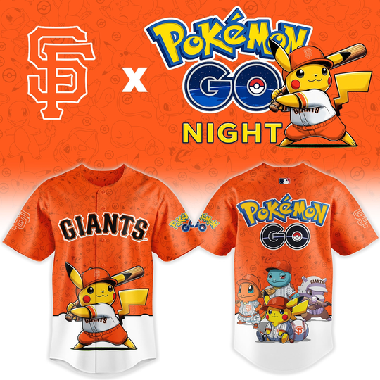 San Francisco Giants Poket mons GO Night Limited Edition Baseball Jersey