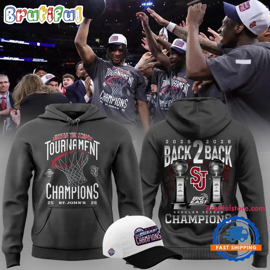 Discover St John’s Red Storm Men’s Basketball 2026 Big East Tournament Champions Hoodie