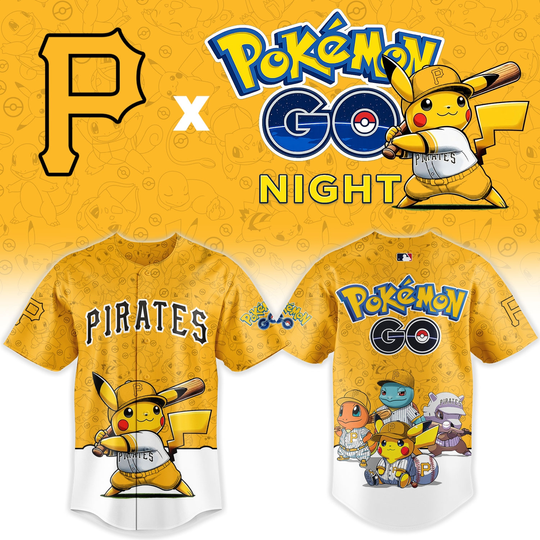 Discover Pittsburgh Pirates Poket mons GO Night Limited Edition Baseball Jersey