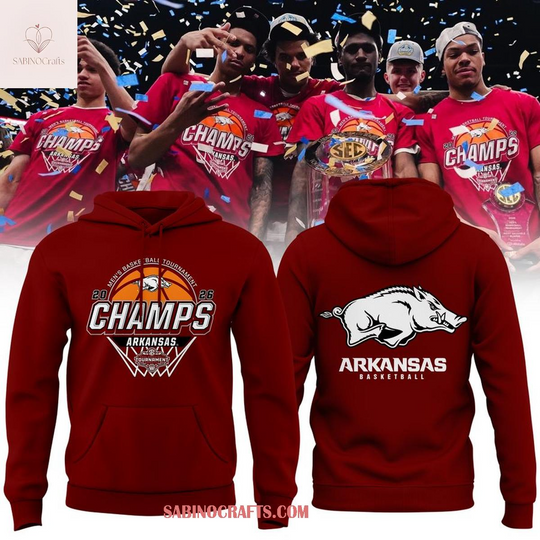 Arkansas Razorbacks 2026 SEC Tournament Champions Locker Room Hoodie