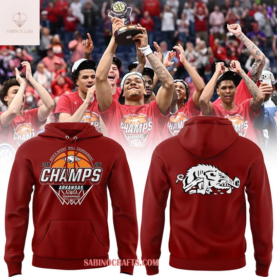 Arkansas Razorbacks SEC Tournament Champions 2026 Celebarte Hoodie