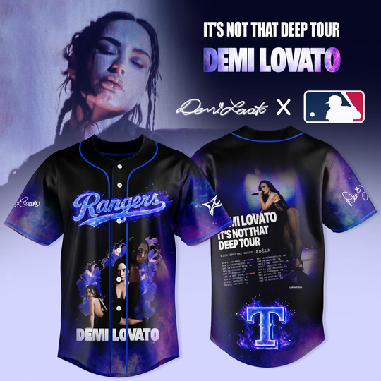 Discover Texas Rangers x Demi Lovato It’s Not That Deep Tour 2026 Baseball Jersey