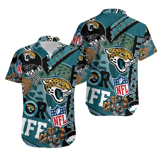 Jacksonville Football Team Jaguarss Hawaiian Button Down Shirt Unisex Adults