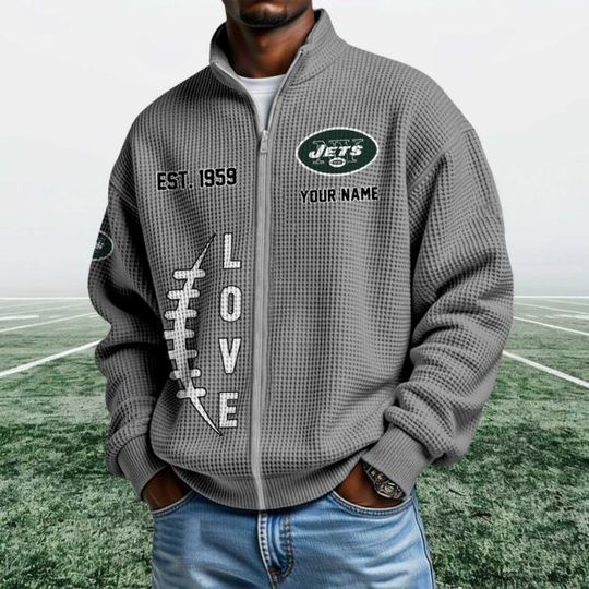 Jets EST 1959 Quarter Zip Waffle Jacket