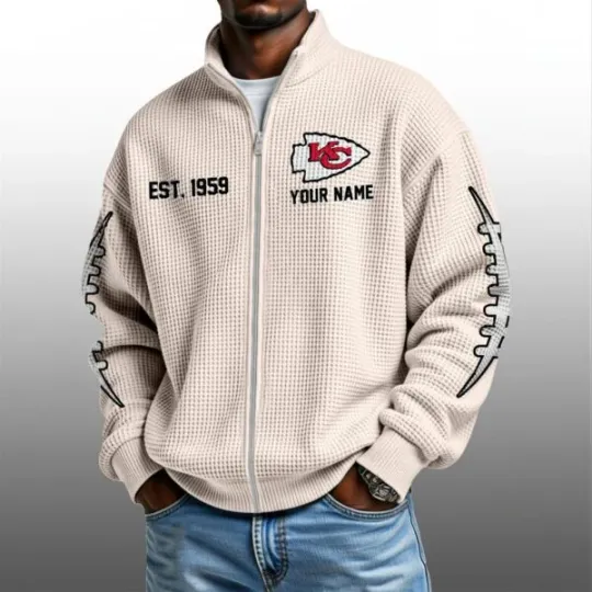 KC Chiefs EST 1959 Zip Waffle Sweatshirt