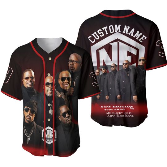 Custom The New Edition Way Tour 2026 Baseball Black Jersey, New Edition Jersey
