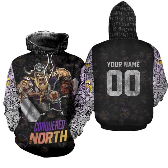 Minnesota Personalized Viking Football Team All Over Print 3D Hoodie