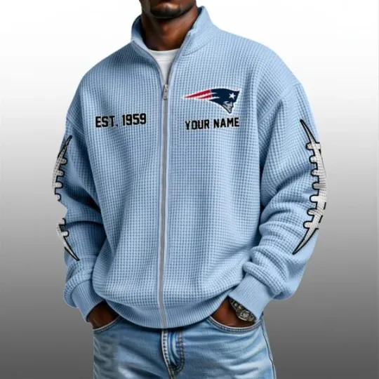 Discover NE Patriots EST 1959 Zip Waffle Sweatshirt