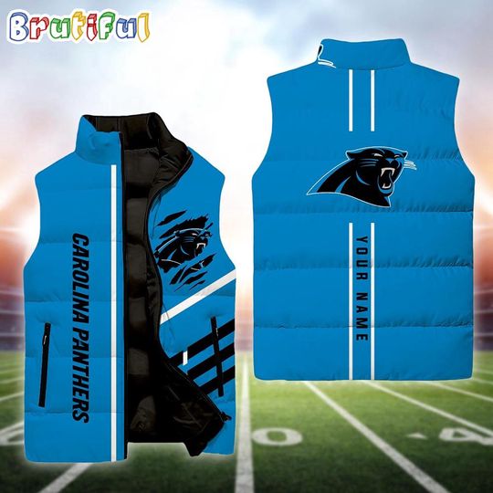 Personalized Carolina Panthers Football Sleeveless Jackets