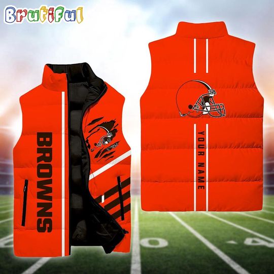 Personalized Cleveland Browns Football Sleeveless Jackets