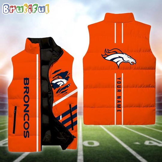 Personalized Denver Broncos Football Sleeveless Jackets