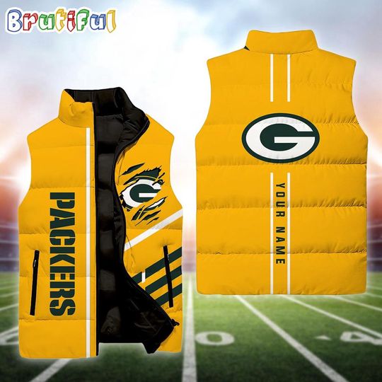 Personalized Green Bay Packers Football Sleeveless Jackets