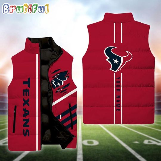 Personalized Houston Texans Football Sleeveless Jackets