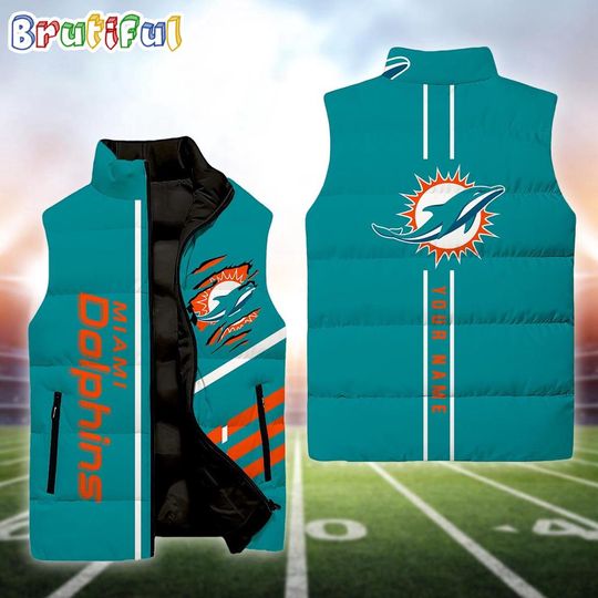 Personalized Miami Dolphins Football Sleeveless Jackets
