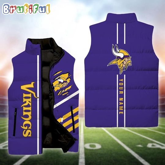 Personalized Minnesota Vikings Football Sleeveless Jackets