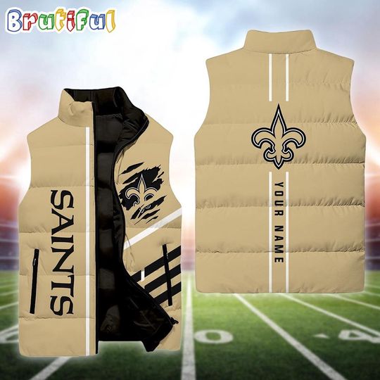 Personalized New Orleans Saints Football Sleeveless Jackets