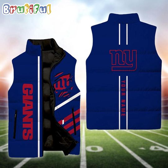 Personalized New York Giants Football Sleeveless Jackets