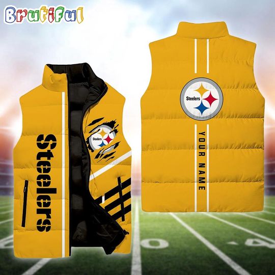 Discover Personalized Pittsburgh Steeler Football Sleeveless Jackets