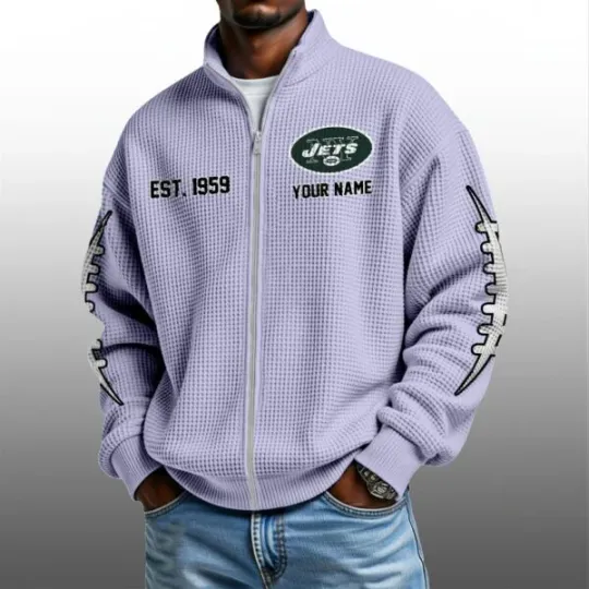 Discover NY Jets EST 1959 Zip Waffle Sweatshirt