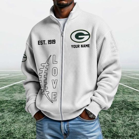 Discover Packers EST 1919 Quarter Zip Waffle Jacket
