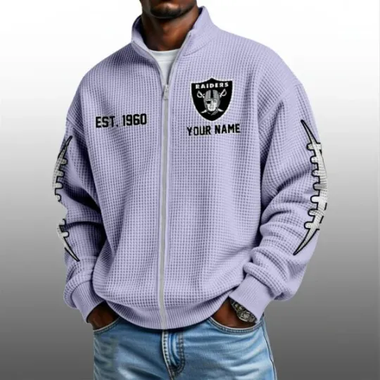 Raiders EST 1960 Zip Waffle Sweatshirt