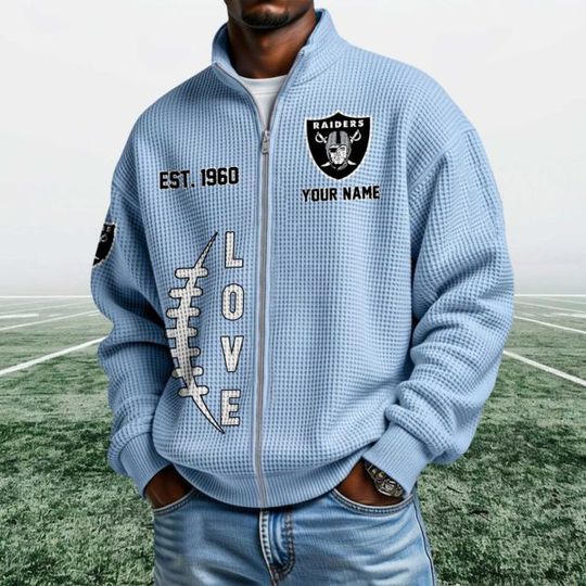 Raiders EST 1960 Quarter Zip Waffle Jacket