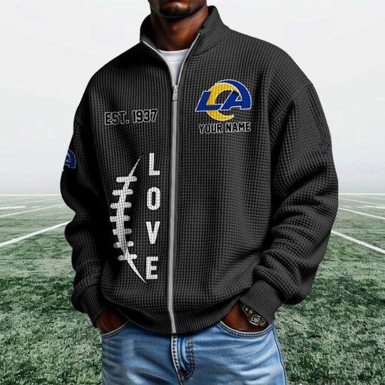 Rams EST 1937 Quarter Zip Waffle Jacket