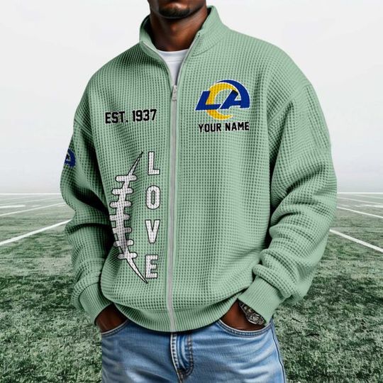 Rams EST 1937 Quarter Zip Waffle Jacket
