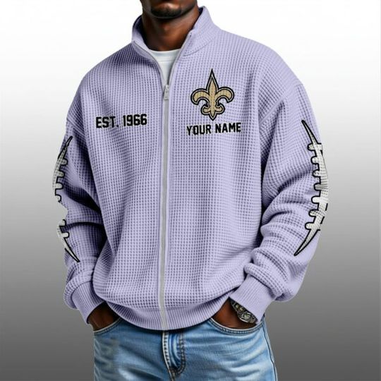 Saintss EST 1966 Quarter Zip Waffle Sweatshirt