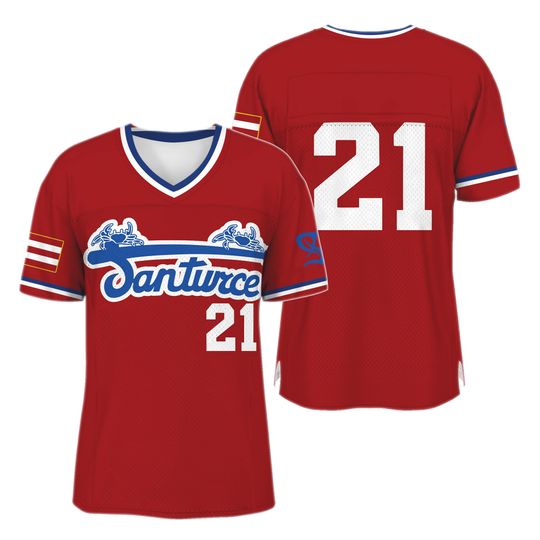 Santurce Cangrejeros 1950-1955 Retro Mesh Baseball Jersey Number 21 Red