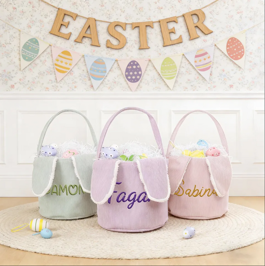 Explore Embroidered Corduroy Easter Baskets