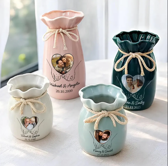 Explore Ribbon Tie Ceramic Flower Vases