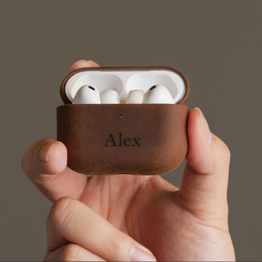 Explore Custom Engraved Oil-waxed Pull-up Leather Airpods Cases
