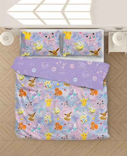 Franco PKM Girl Anime Kids Bedding Super Soft Comforter and Sheet Set with Sham, 7 Piece Full Size,