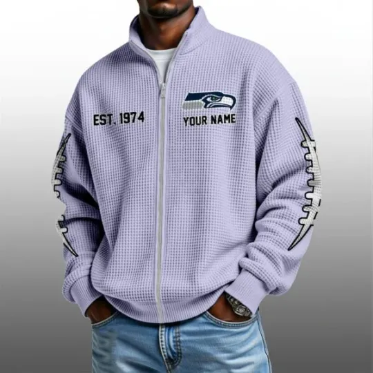 Seahawks EST 1974 Zip Waffle Sweatshirt