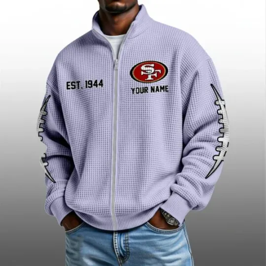 SF 49ers EST 1944 Zip Waffle Sweatshirt