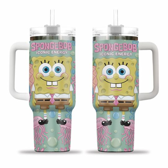 SpongeBob SquarePants Stainless Steel Tumbler with Handle (No Box, Only Tumbler)