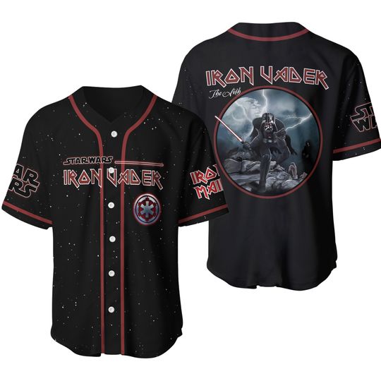 Star Wars Walker Baseball Jersey, Darth Vader Baseball Shirt, Iron Vader Jersey Team Shirt, Disney Starwars Men Shirt, Gift For Him