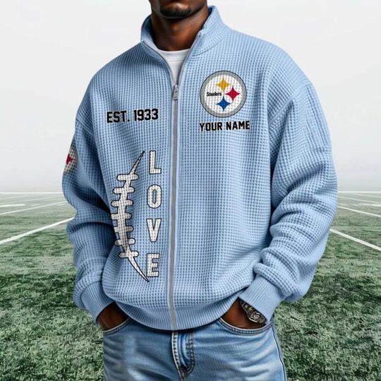 Steeler EST 1933 Quarter Zip Waffle Jacket