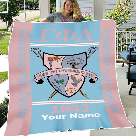 Personalized Gamma Phi Delta Blanket | Custom Name |  Sorority Gift
