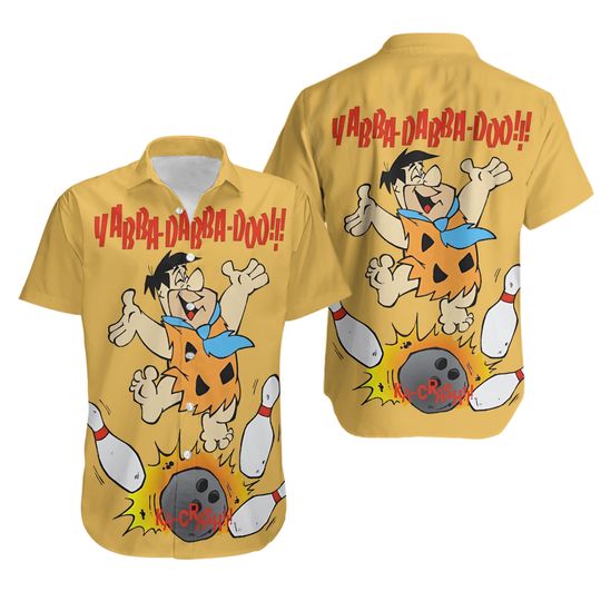 The Flintstones Hawaiian Button Down Shirt
