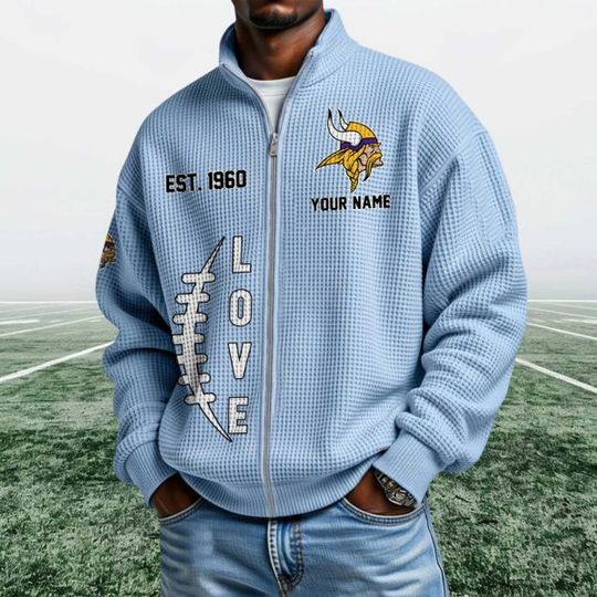 Vikings EST 1960 Quarter Zip Waffle Jacket