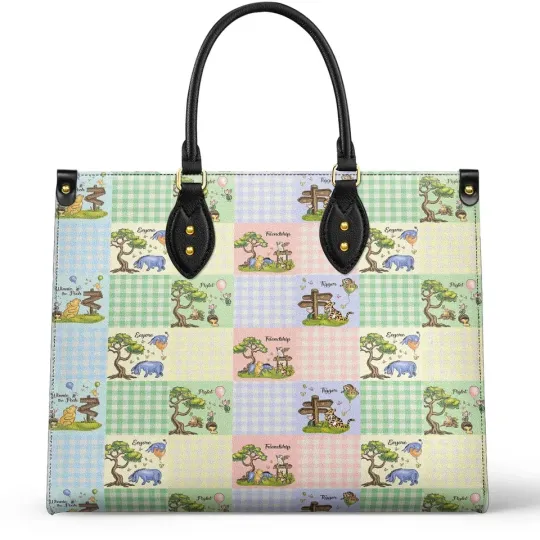 Discover Leather Handbag Winnie the Pooh Patchwork Dreams