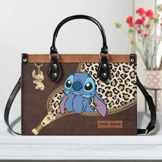 Discover Stitch Cartoon Women Leather Handbag, Gift For her, Gift For Cartoon