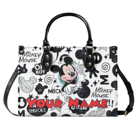 Discover Personalized Mickey Leather Handbag, Disney Leather Handbag, Gift For Her