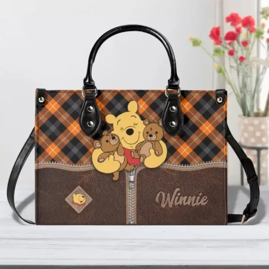 Discover Personalized Winnie the Pooh Leather Handbag, Women's Leather Bag Gift