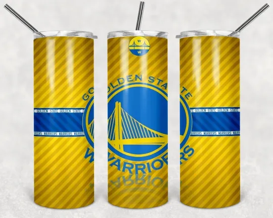 Golden State Warriors 20 oz Tumbler with Lid and Straw