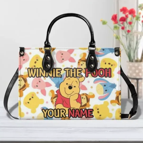 Discover Personalized Winnie the Pooh Luxury Women PU Leather Handbag, Gift For Her