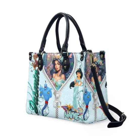 Discover Personalize Aladdin  Leather Bag Gift, Gift For her , Gift For Cartoon Lovers