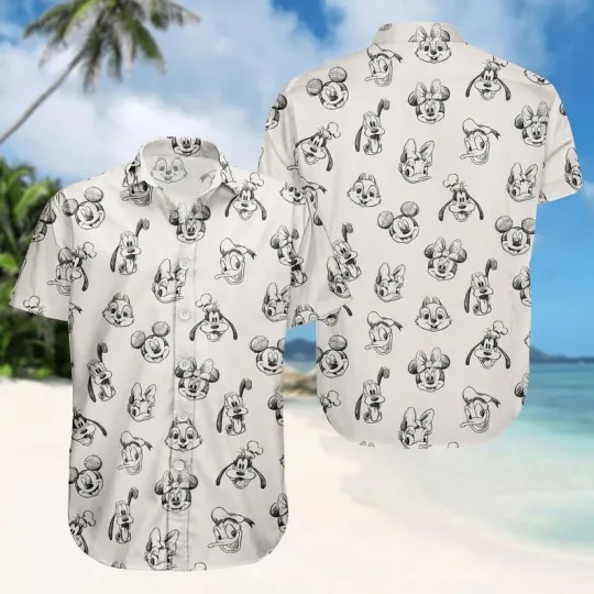 Discover Mickey And Friends Button Shirt, Pluto Daisy Donald Hawaii  Cute Unisex Style